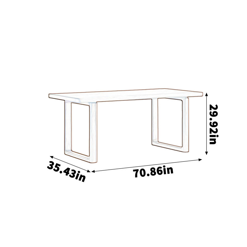 Solid walnut dining table, 29.92”H x 70.86”L x 35.43”W