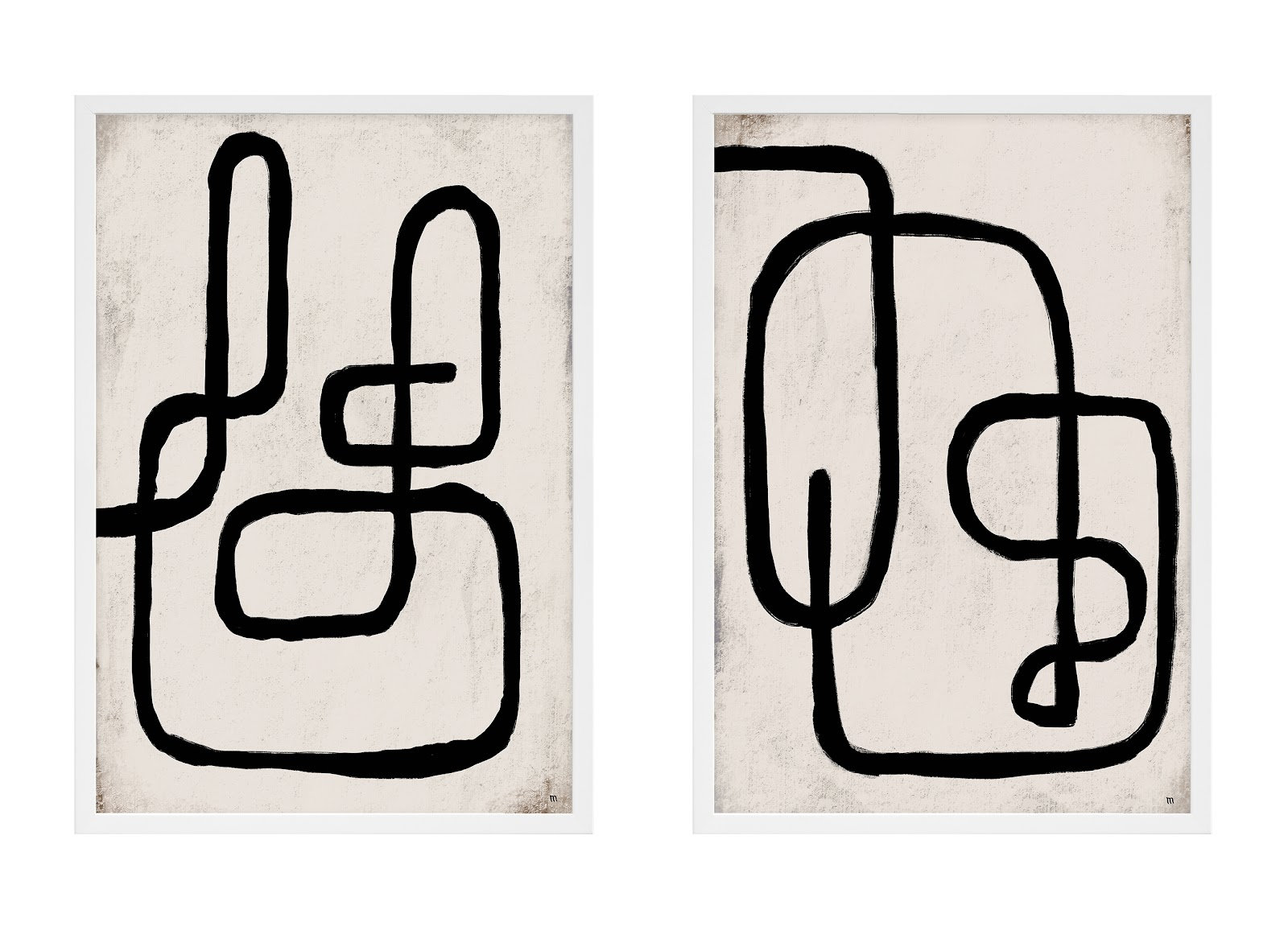 Linework by StudioM, 30" H x 42" W x 1.25" D, White Framed Paper