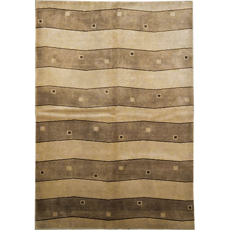 Tapis beige et brun noué à la main de haute qualité
