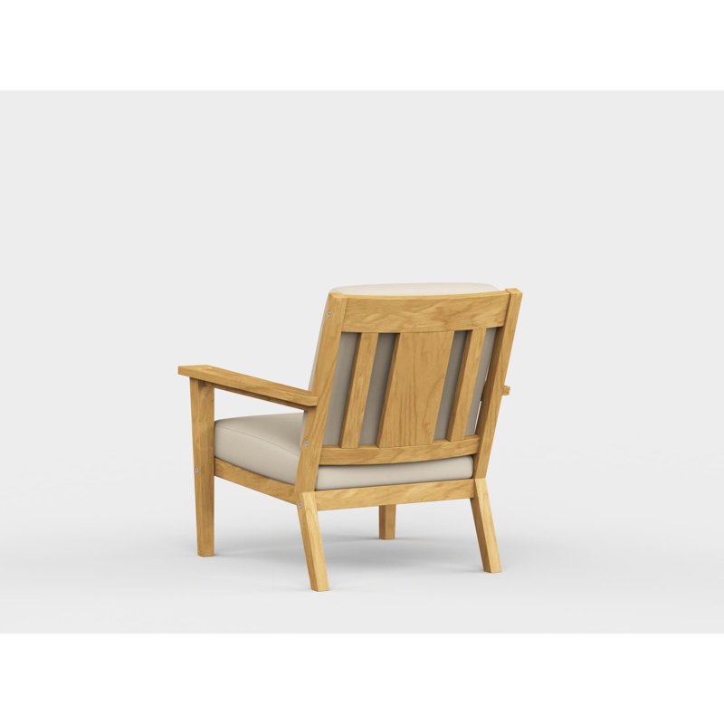 Savannah Outdoor Teak Lounge Chair, Premier Flax
