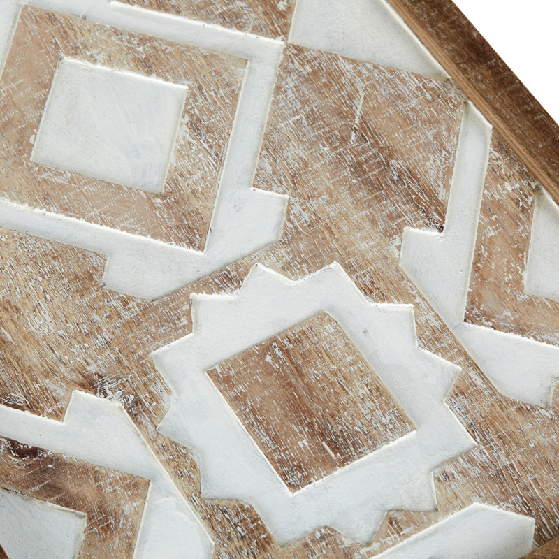 Natural Two-Tone Geometric Wood Wall Art Set