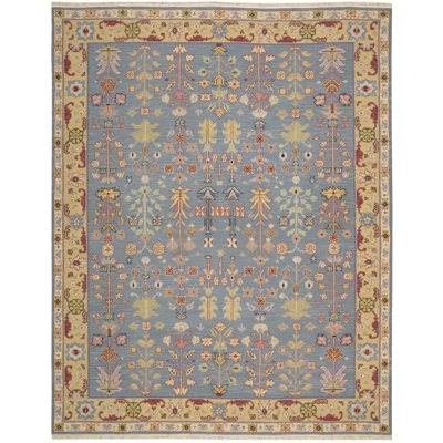 Oriental Hand-Woven Flatweave Wool Gray/Beige Area Rug