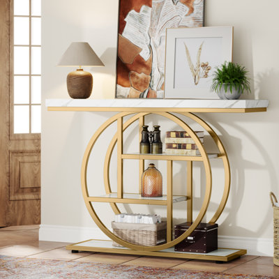 105 Cm Console Table with Storage Shelves