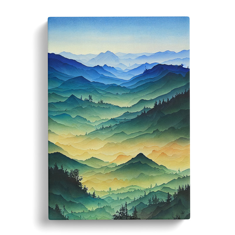 Serene Mountain Landscape No.4 - Wrapped Canvas, 50cm H x 35cm W x 3cm D