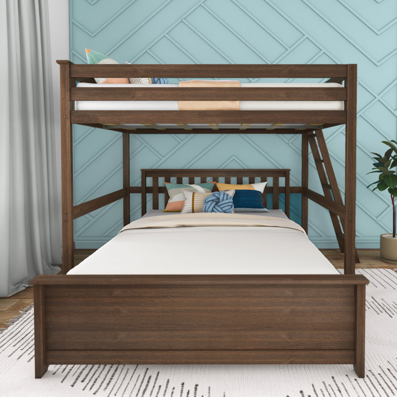 Lit superposé en bois Kober , Double sur double, Noyer