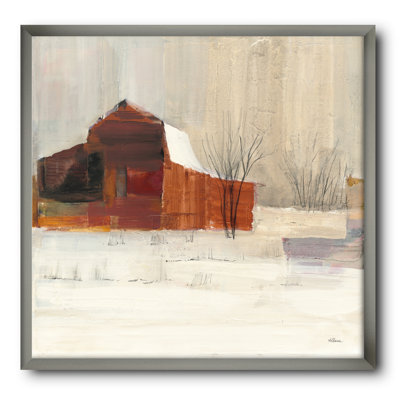 «Winter in the Barns», reproduction d'art sur toile encadrée