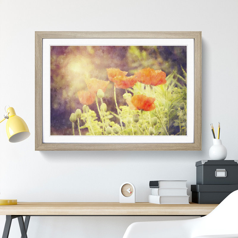 Field of Poppies Vol.6 - Framed Print, 27cm H x 36cm W x 2cm D, Oak Framed