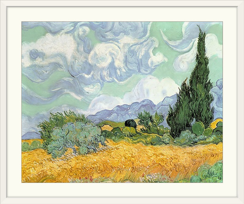 " Wheatfield With Cypresses, 1889 " by Vincent Van Gogh Vault W Artwork