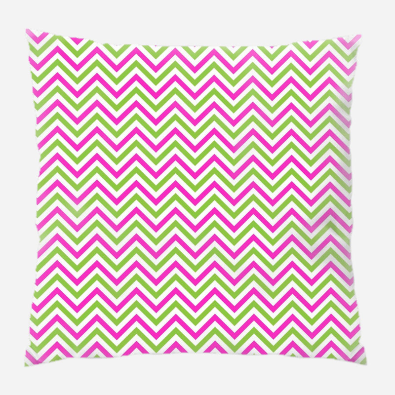 Abstract Microsuede Reversible Throw Pillow, Pink/Green