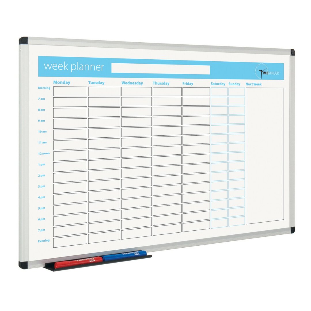 Wandmontiertes Planer-Whiteboard, 60 cm H x 90 cm B