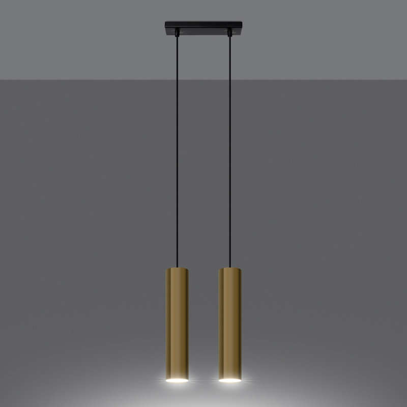 Pendant lamp Bergmundur 1 polished gold, 30x6x90 cm, Golden Shine, 2 Lights