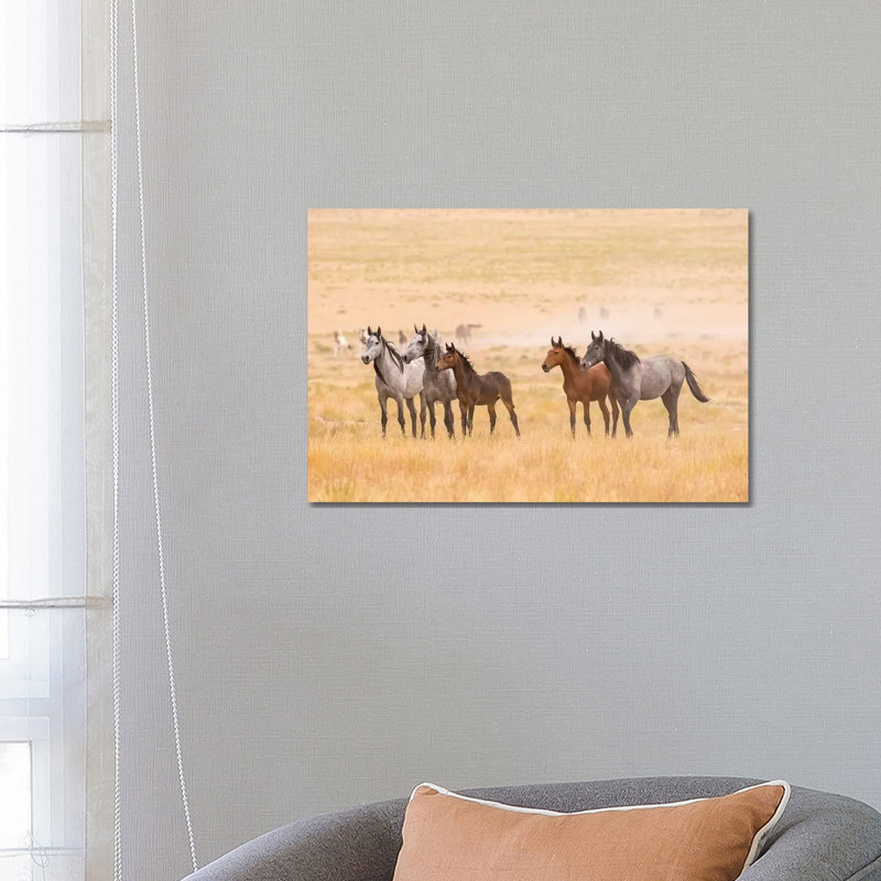 USA, Utah, Tooele County. Wild Horses Alert. by Jaynes Gallery - Wrapped Canvas Print, 66.04 cm H x 45.72 cm W
