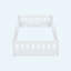 Lit plateforme simple en bois blanc avec garde-corps-119371824