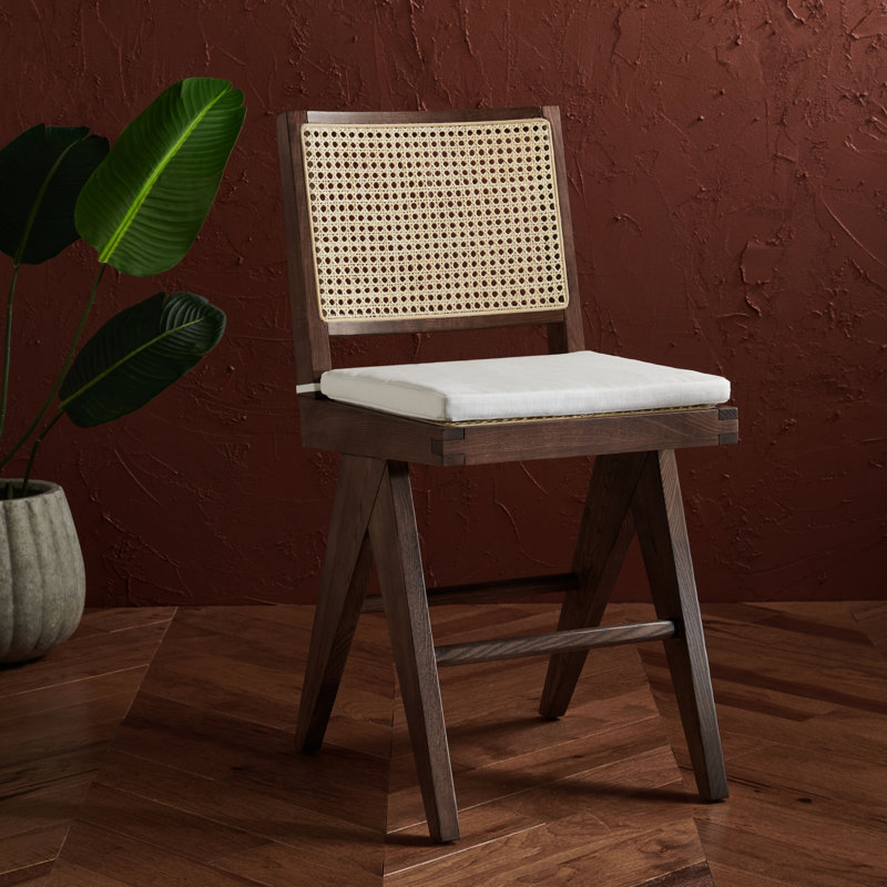 Tabouret de bar Garett Colette, Noyer, naturel, Petit tabouret (siège d'une hauteur de 22,1 po)