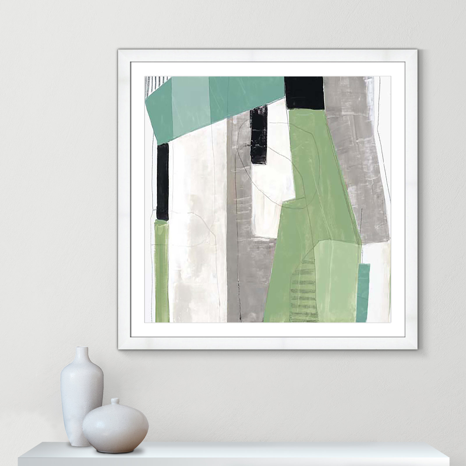 Evergreen Essence I Print, 37.5" H x 37.5" W x 2" D, White Cube Framed