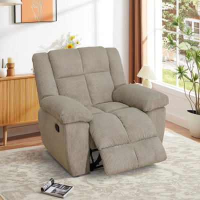 40.6" Wide Oversized Corduroy Manual Recliner - Beige