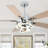   52" Modern 5-Blade Silver Ceiling Fan with Light Kit and Remote, 6 Speed Quiet DC Dimmable Light with DIY LED Shade for Living Room-1236516990
