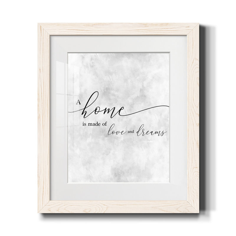 A Home - Cadre photo, impression d'art textuel sur papier, Blanc, H 20 po x l 17 po x P 1,5 po