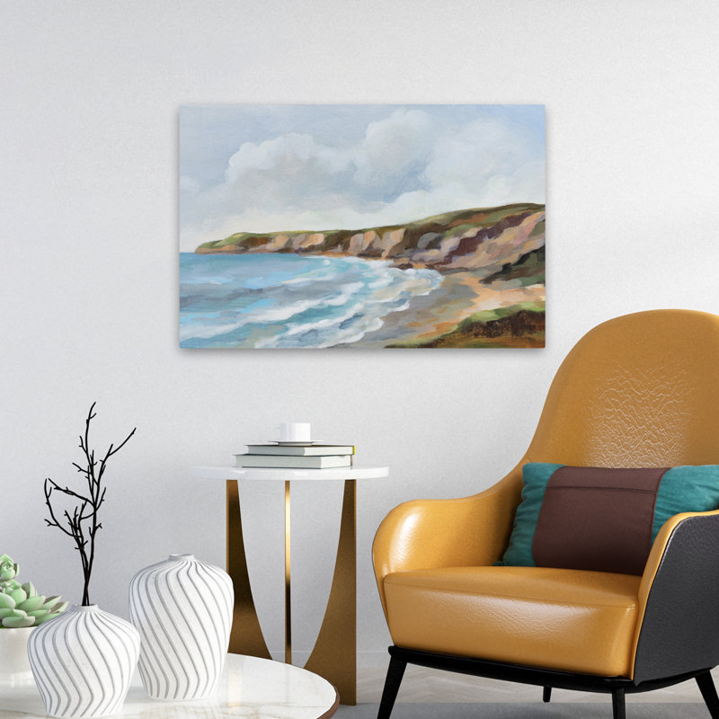 Côte du Pacifique bleu côtier blanc plage brun, H 24 po x l 16 po