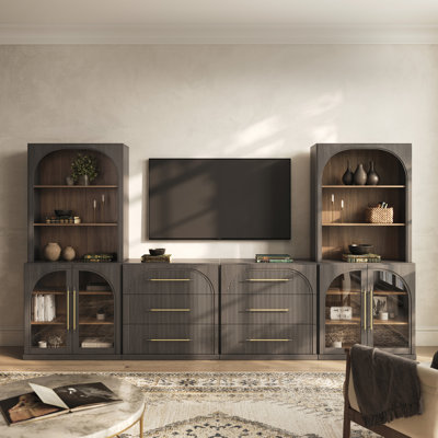 Ensemble de meuble télé 6 pièces Jagger Series 1C2F, ébène