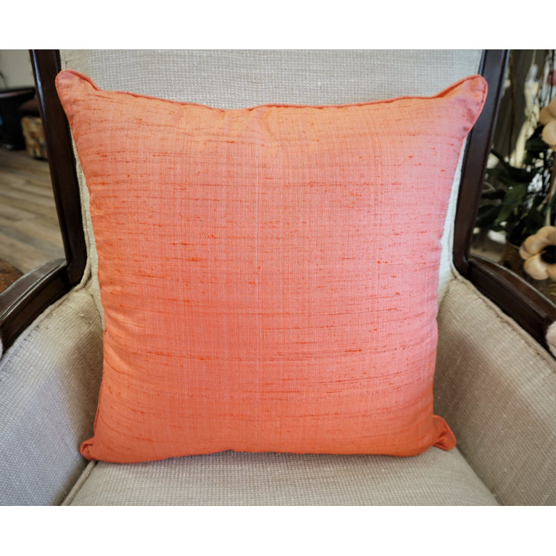  Dupion Silk Throw Pillow, Melon