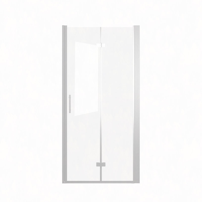 31-30"X 72" Shower Door, 1/4"(6Mm) Tempered Glass, Aluminum Frame, Explosion Proof Film, Chrome