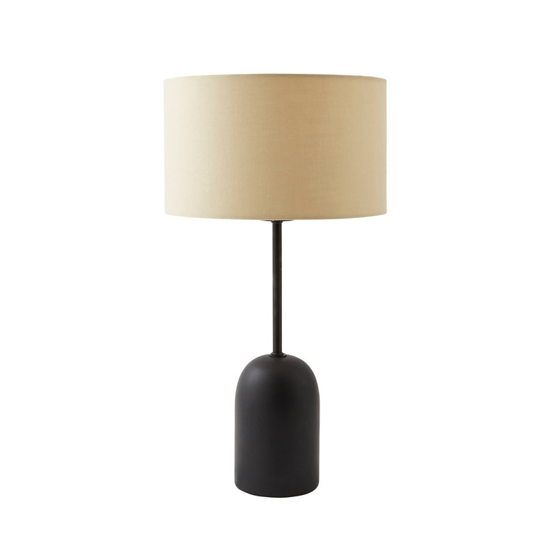 Derec Metal Table Lamp, Cotton/Cotton Blend, Beige