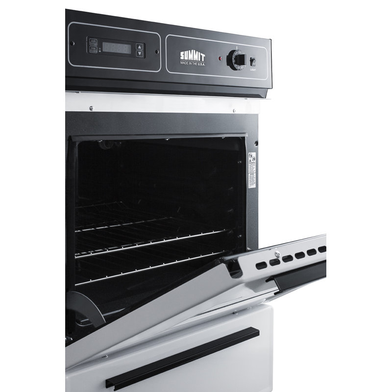 Summit 24" White Electric Wall Oven with Timer and Storage