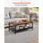 3 Pieces Living Room Table Sets, 41.3 in Industrial Coffee Table with 2 Square End Side Tables, Easy Assembly Coffee and End Tables Sets with Metal Legs, for Office, Living Room & Apartment