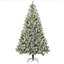 Grand sapin de Noël artificiel pré-éclairé avec 1149 branches enneigées, 550 lumières DEL blanc chaud ou coloré, base en acier-871743804