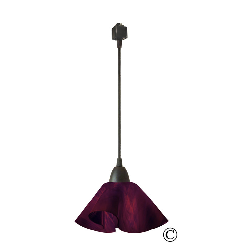 Luminaire suspendu Dale, Grand, Noir, Prune mauve
