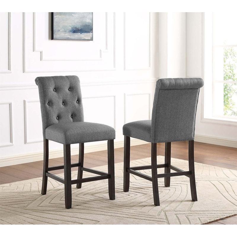 Tabouret de comptoir Caprisha, Gris, 40.25", Noir