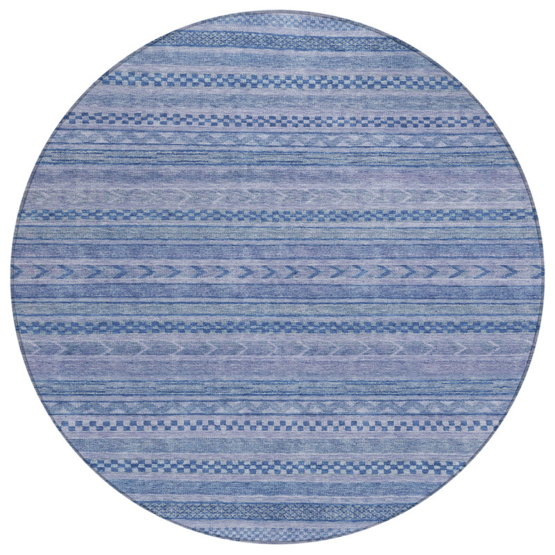 Luthyra Denim Washable Indoor-Outdoor Rug - LOOMLAN, 8' x 8'