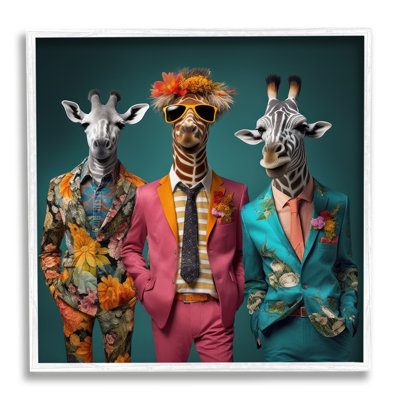 ba-917-Framed Wildlife in Formal Fashion Wrapped Canvas Print