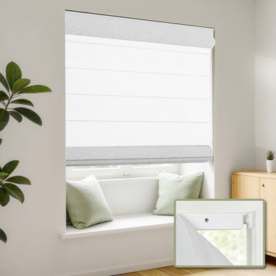  No Drill Cordless Blackout Roman Shade