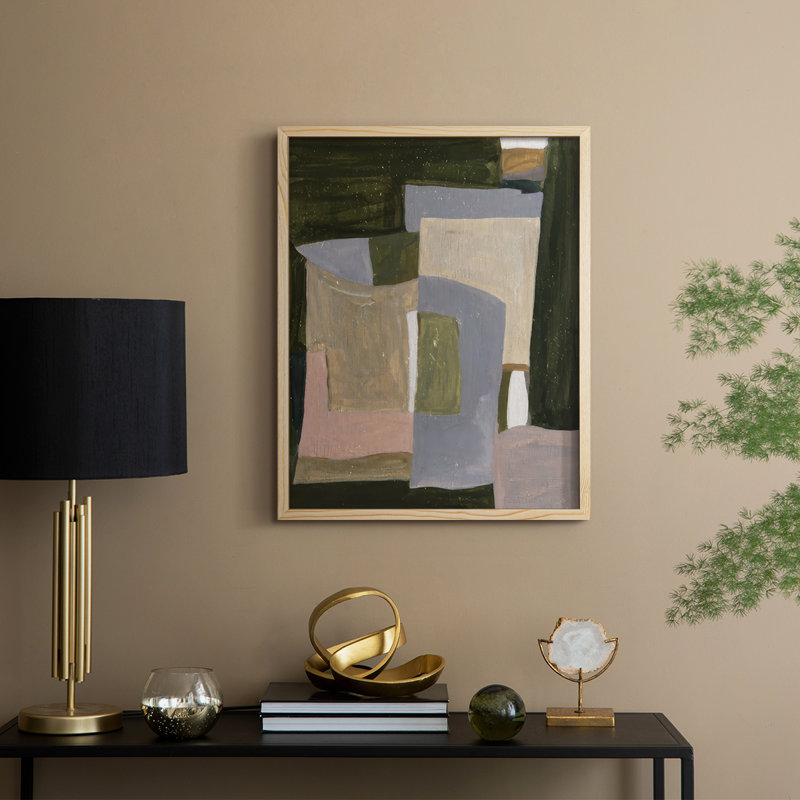 Green Forest I Framed Print - Solid Wood, Natural, H 11 po x l 9 po