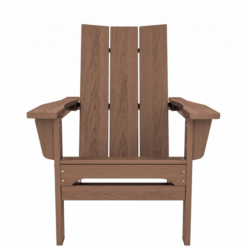 Bruce HDPE Folding Adirondack Chair, Brown