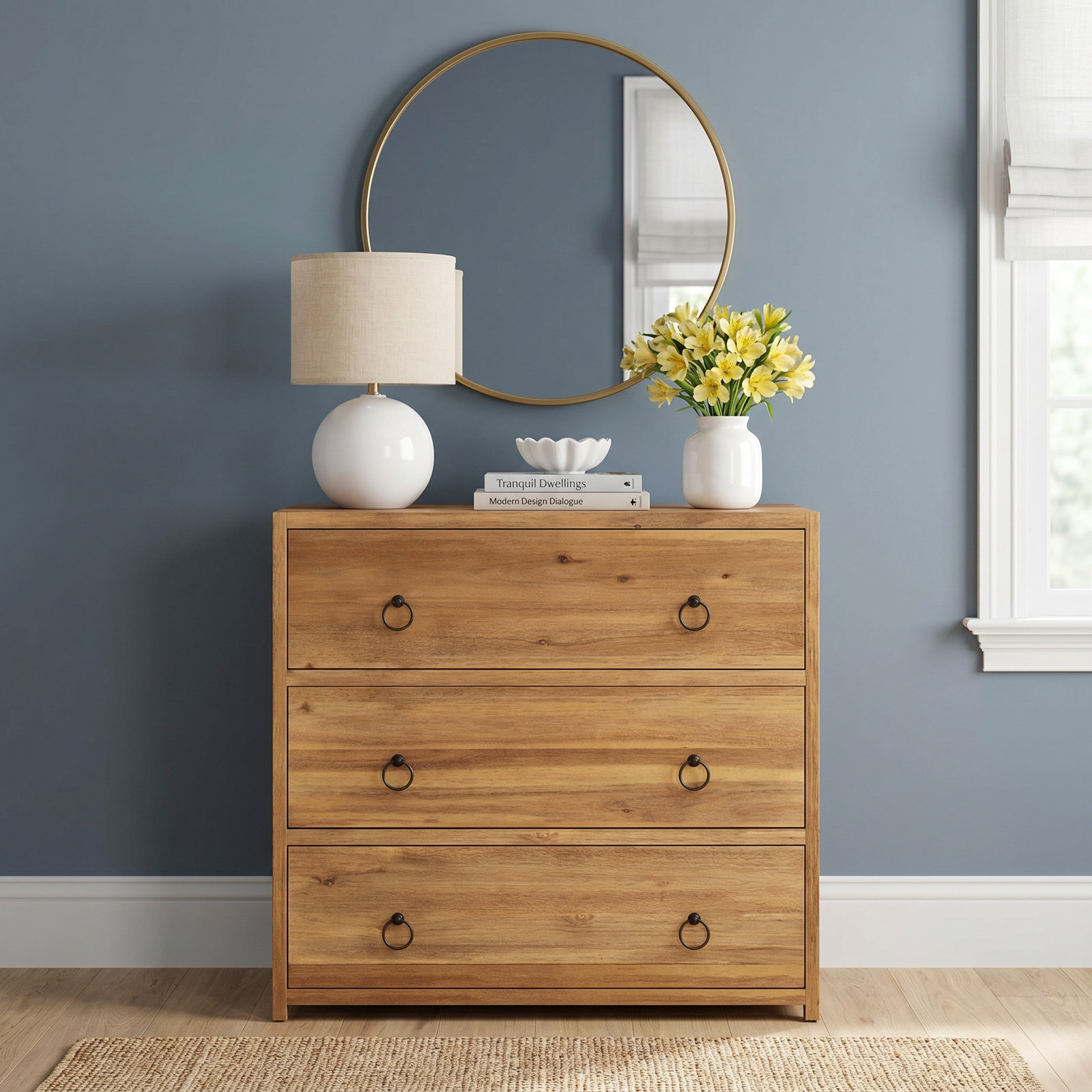Elin 34" 3-Drawer Dresser, Natural