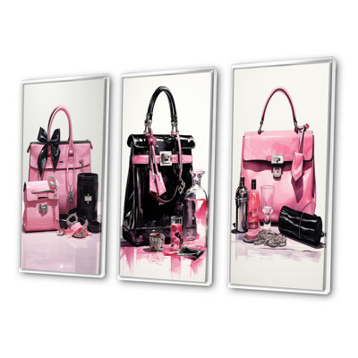 " Pink Fashion Bag Glamour " 3 - Pieces