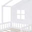 Lit House avec canapé, lit plateforme pour enfants avec deux tiroirs et tablette de rangement, parfait pour le jeu et le confort