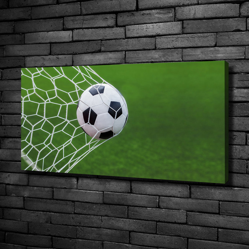 Ball In The Goal - No Frame Print on Canvas, 50cm H x 100cm W, No Frame