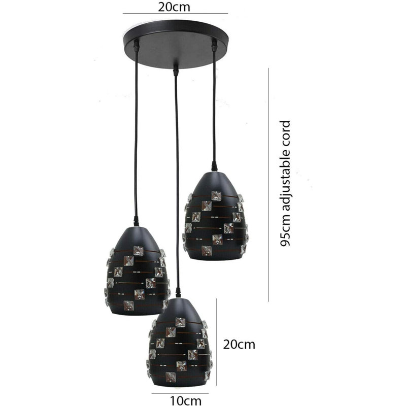 Angilina 3 - Light Black Cluster Pendant