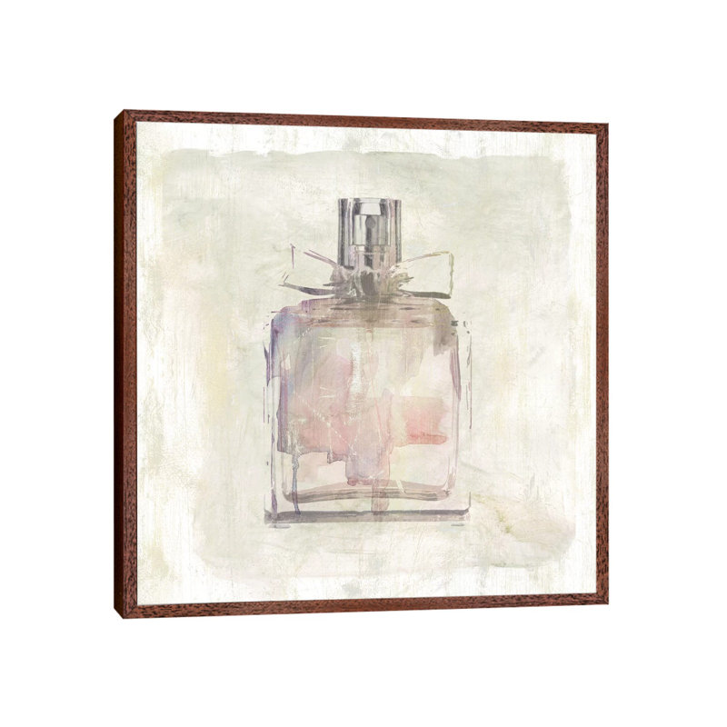 Pretty Perfume I by Carol Robinson - Painting on Canvas, 45.72 cm H x 45.72 cm W, Classic Brown Wood Framed