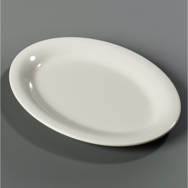 Plateau ovale en mélamine Sierrus ™, Os, l 9,5 po x P 7 po