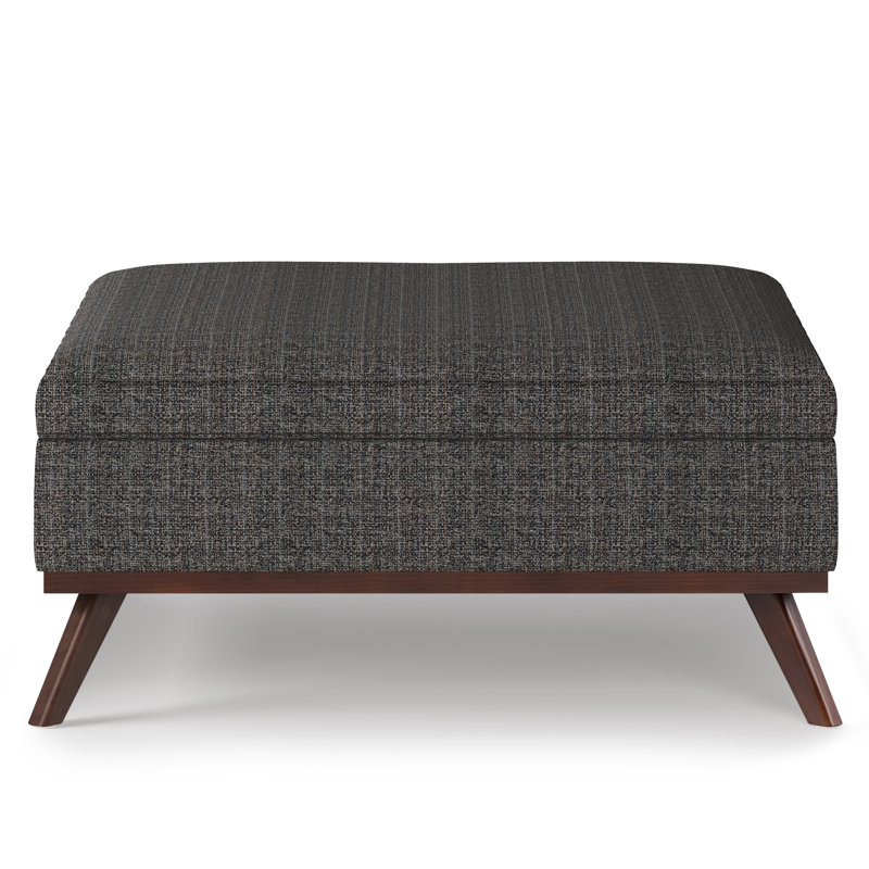 Owen Mid Century Ebony Square Storage Ottoman