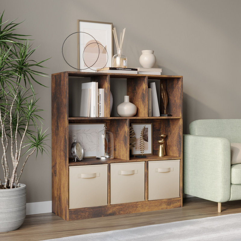95.3cm H x 88.8cm W Cube Bookcase, Cream