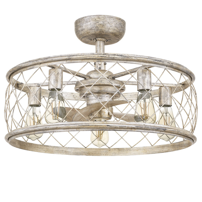 Jonas 12'' Ceiling Fan with Light Kit, Century Silver Leaf