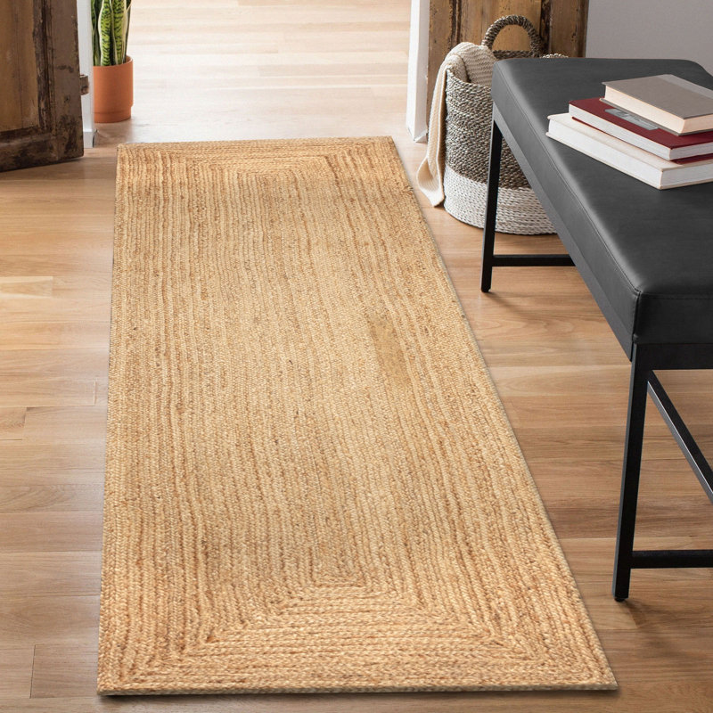 Tapis d'intérieur naturel Dovecove Armgard, Tapis de couloir 2 pi x 8 pi