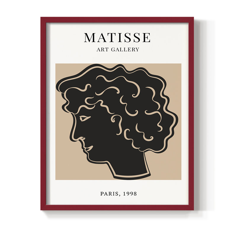 Matisse Cxxi, reproduction encadrée - bois massif, Rouge, H 10 po x l 8 po