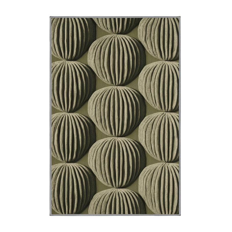 Tapis botanique brun lavable à la machine, Rectangle 3 pi x 5 pi